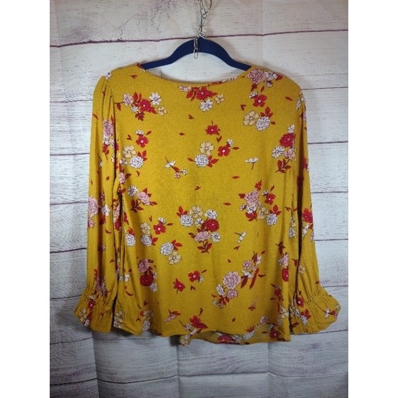 Nautica Jeans Co. Floral Smocked Top - Yellow/Pink/Red - Size S - Picture 4 of 4